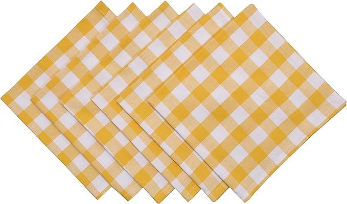 Yourtablecloth Buffalo Plaid 100% Cotton Cloth Checkered Dinner Table Napkins – Vibrant Colors ... | Amazon (US)