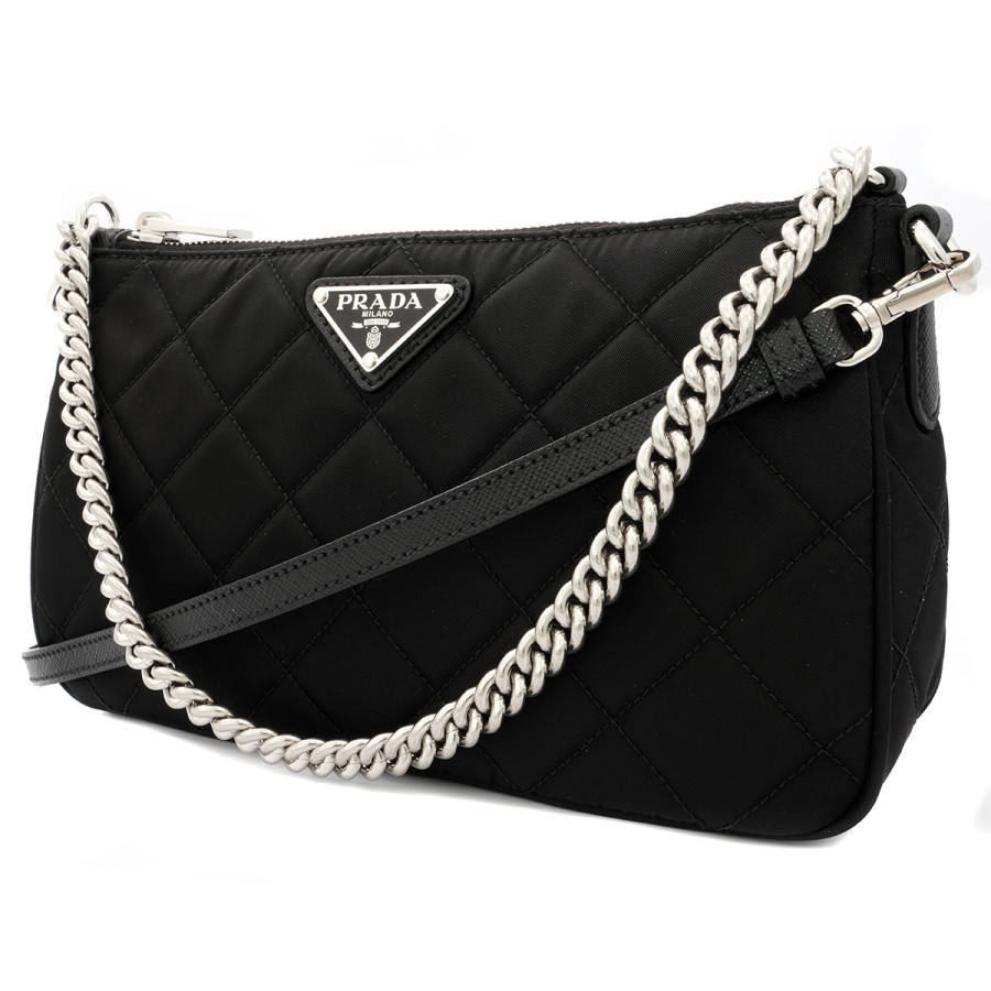 Prada Ladies Tessuto Nylon Quilted Chain Crossbody Bag | Jomashop.com & JomaDeals.com