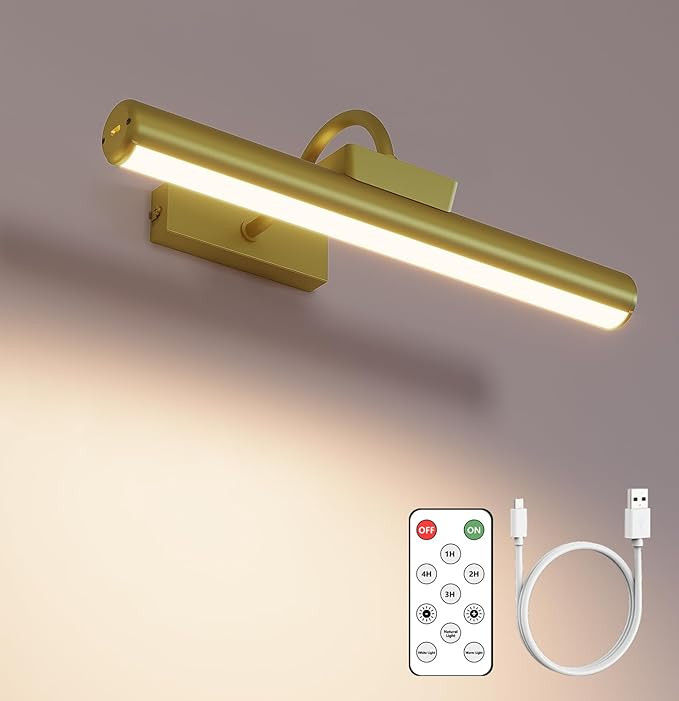 Picture Light Battery Operated, Wireless Art Light for Paintings, Dimmable 5000mAh Recharging Bat... | Amazon (US)