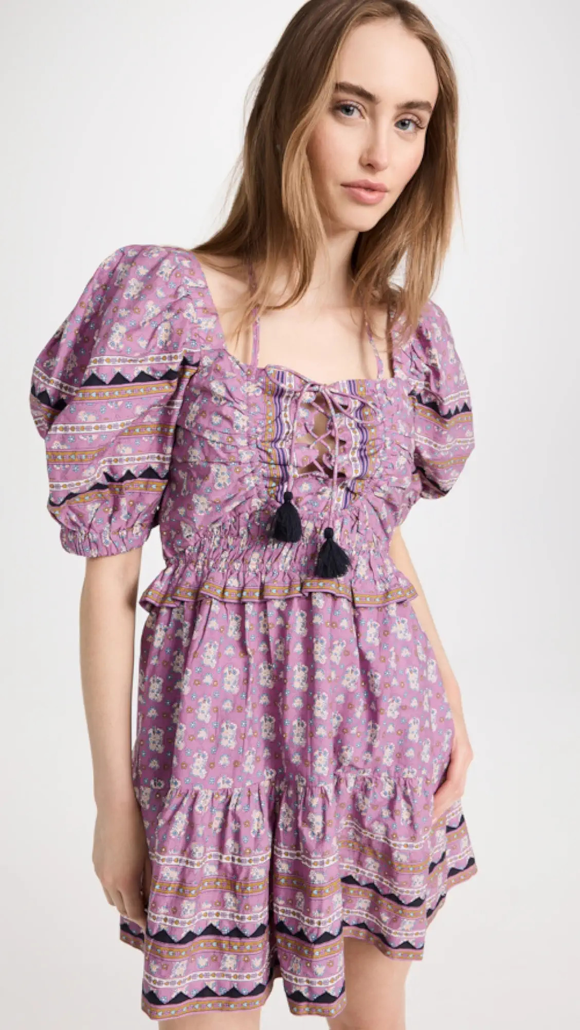 Perry Border Puff Sleeve Dress | Shopbop