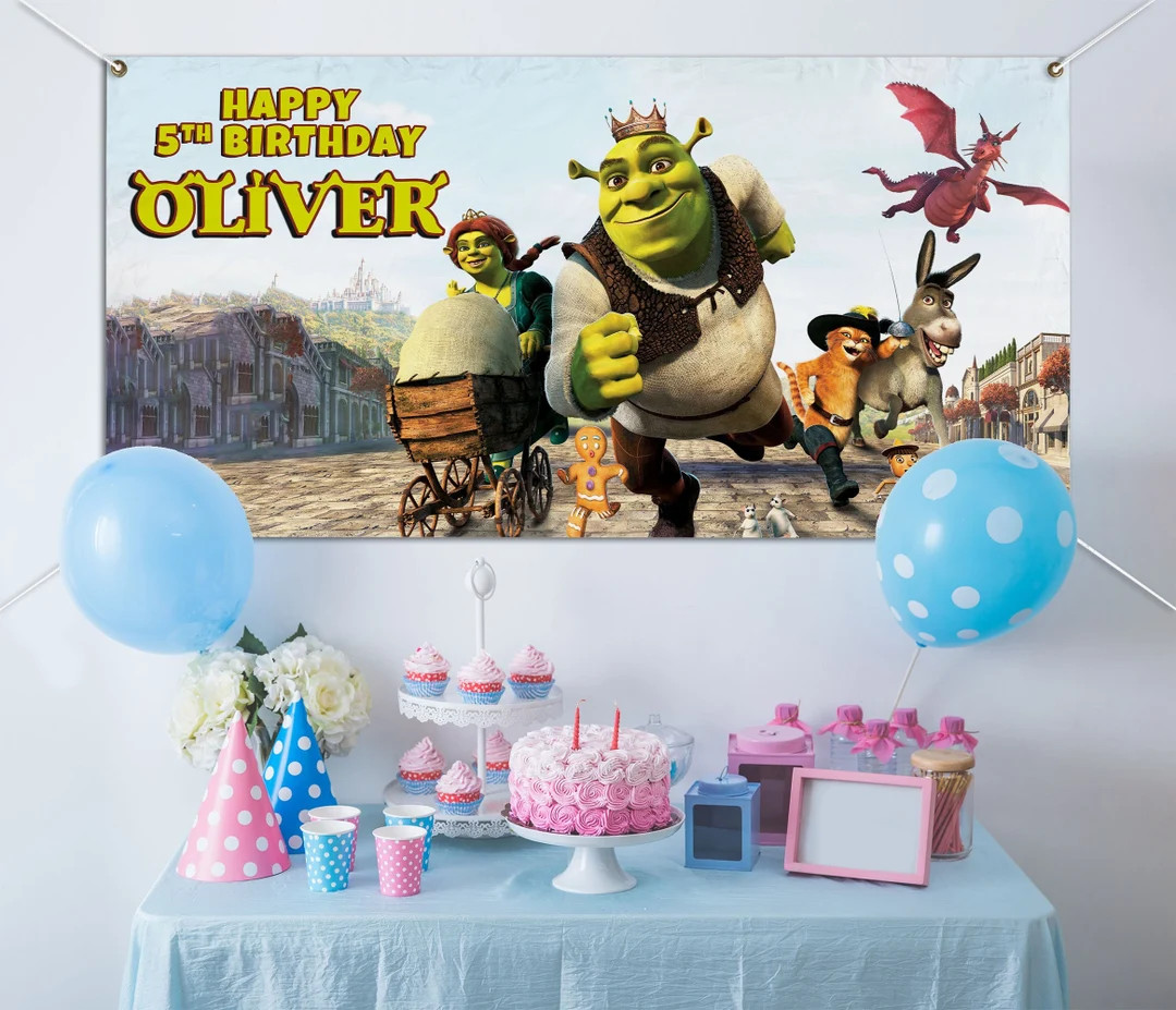 Shrek Custom Birthday Banner,shrek Personalized Birthday Backdrop,shrek Personalized Banner,shrek... | Etsy (US)