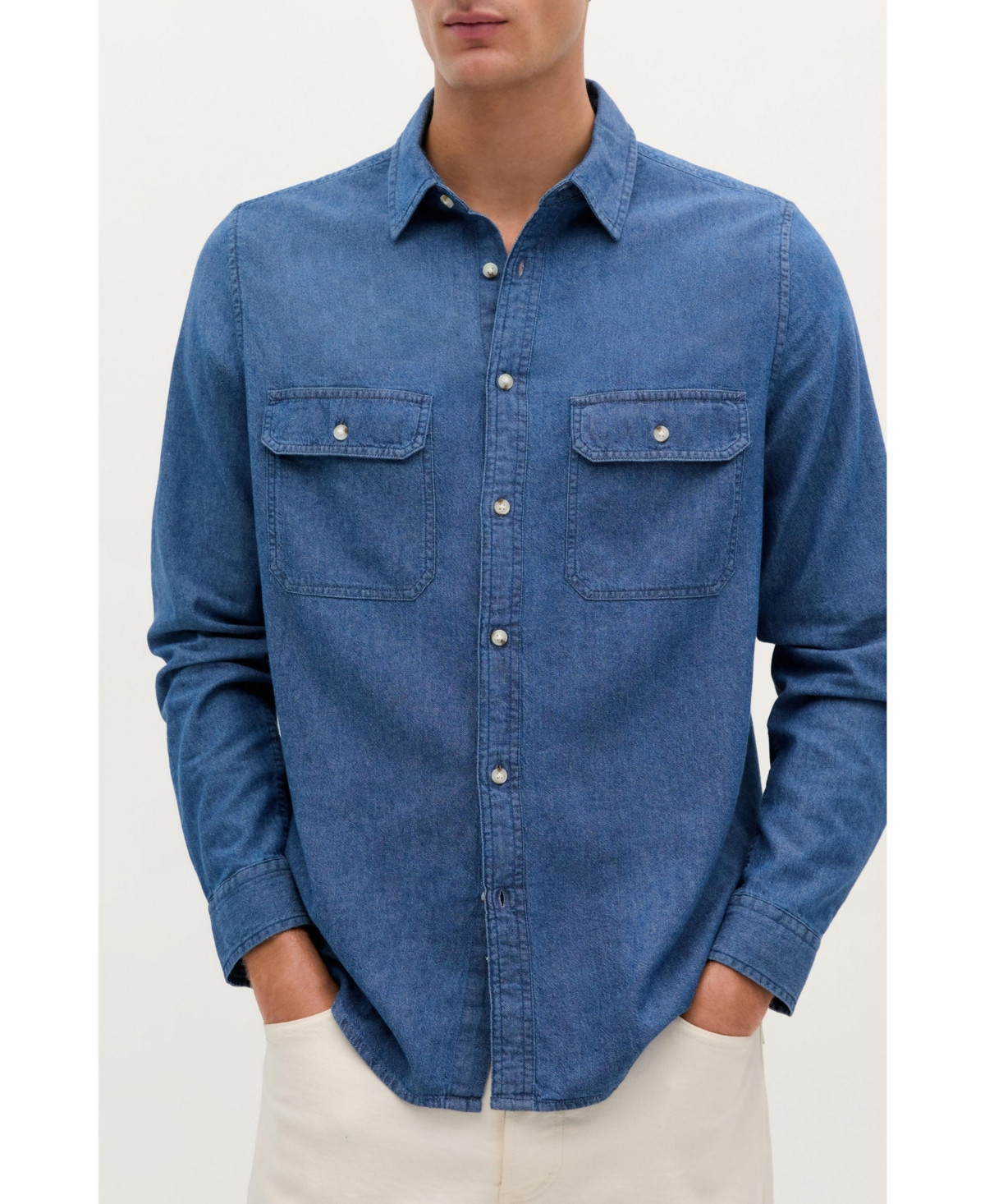 Scalpers Men's Coastal Denim Pockets Shirt - Blue denim | Macy's