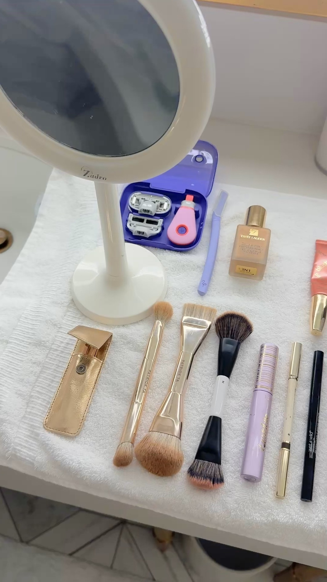 Travel cosmetics favorites.  Sweatproof foundation in shade 3n1. Rosey beige liquid blush.  Dark brown brow pen. Concealer 5N 

#LTKgrwm #LTKTravel #LTKOver40