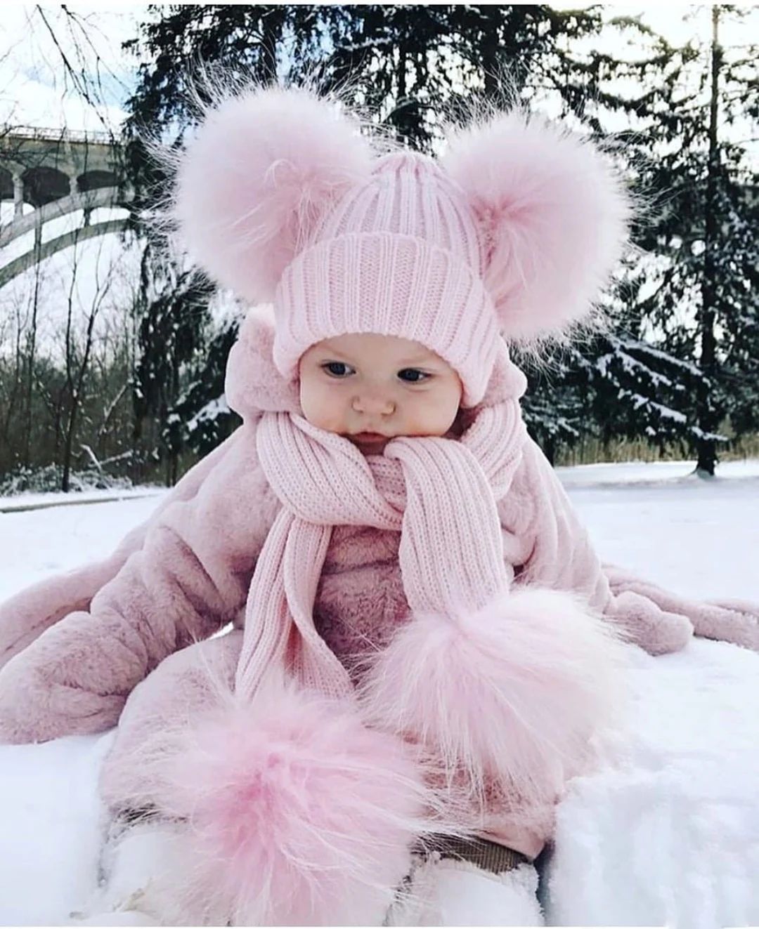 Baby Kids Girl Boys Kid Pom Pom Wool Fur Cute Winter Pink Blue - Etsy | Etsy (US)