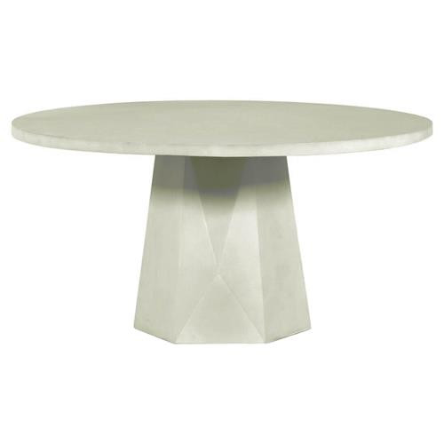 Barley Industrial Loft Off White Concrete Round Pedestal Outdoor Dining Table - 60"W | Kathy Kuo Home