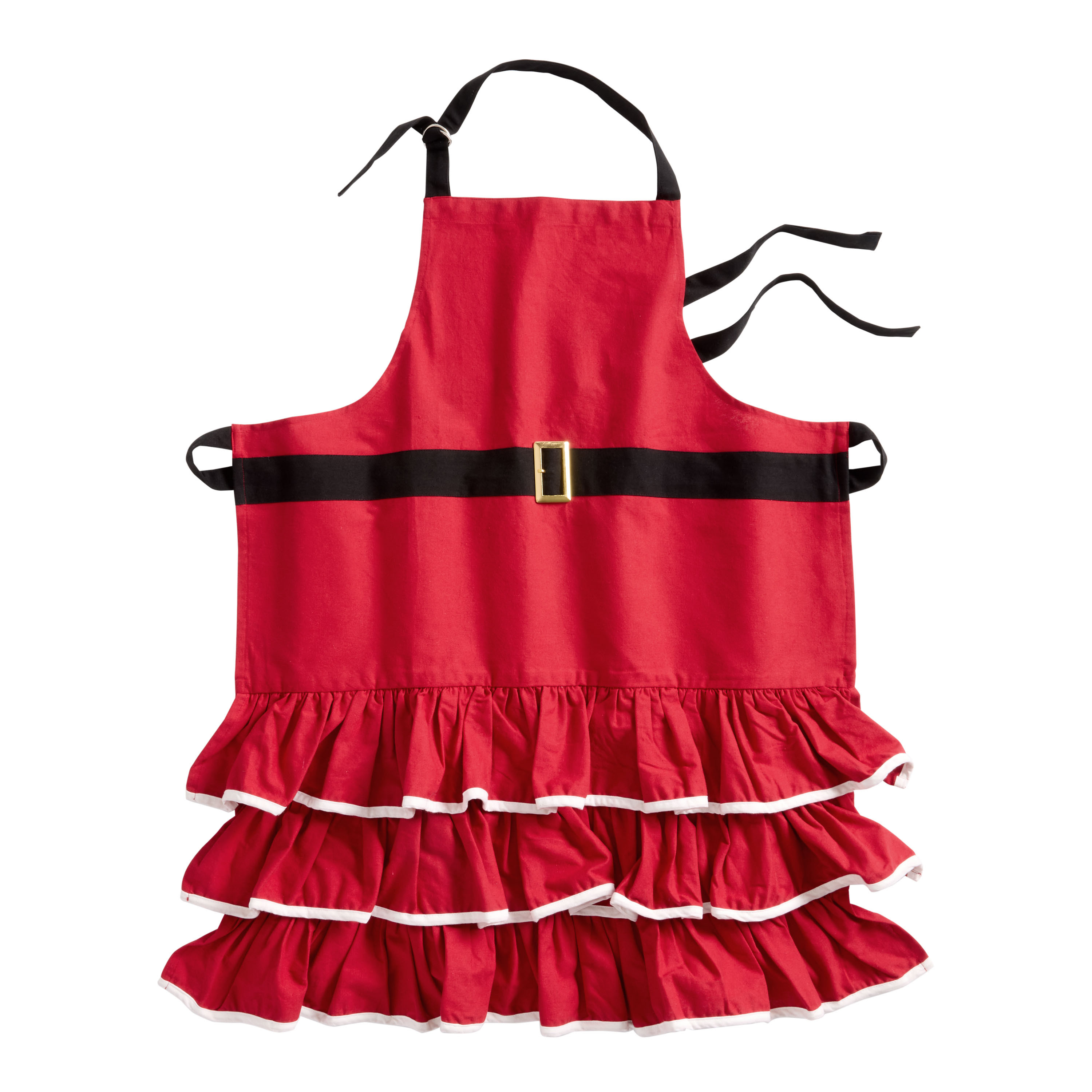 Red Mrs. Claus Ruffled Christmas Apron | World Market
