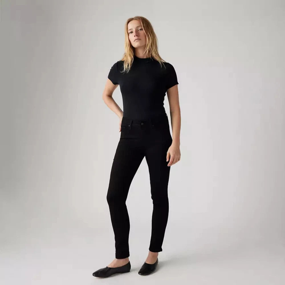 Women's Levi's 311 Jeans Black Denim Dark Wash Mid-Rise Skinny Leg GBO750 | Shop Simon