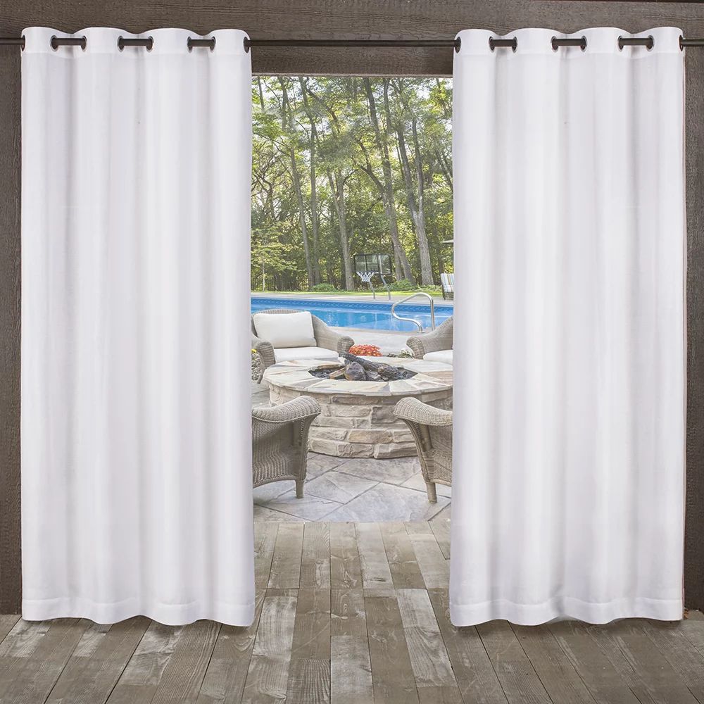 Exclusive Home Curtains Miami Semi-Sheer Textured Indoor/Outdoor Grommet Top Curtain Panel Pair, ... | Walmart (US)