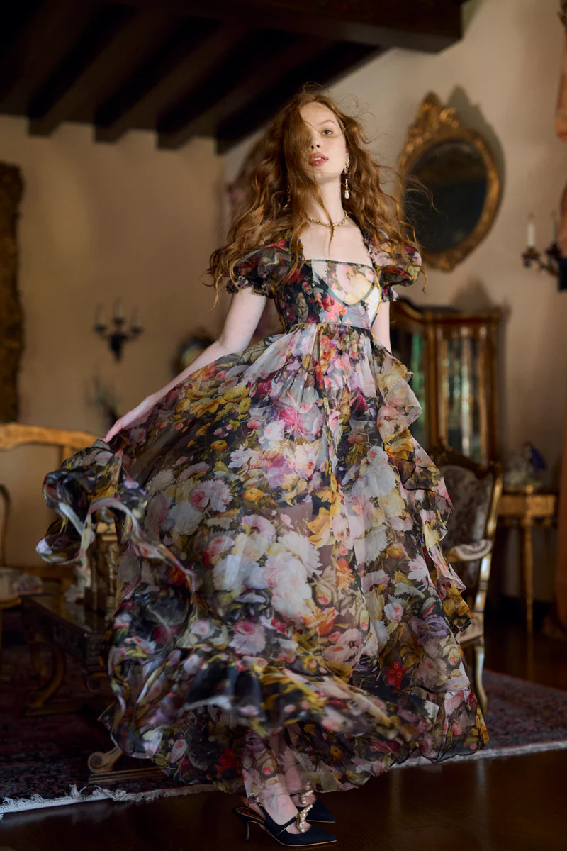Fête des Fleurs Sheer Delight Ruffle Gown | Selkie Collection