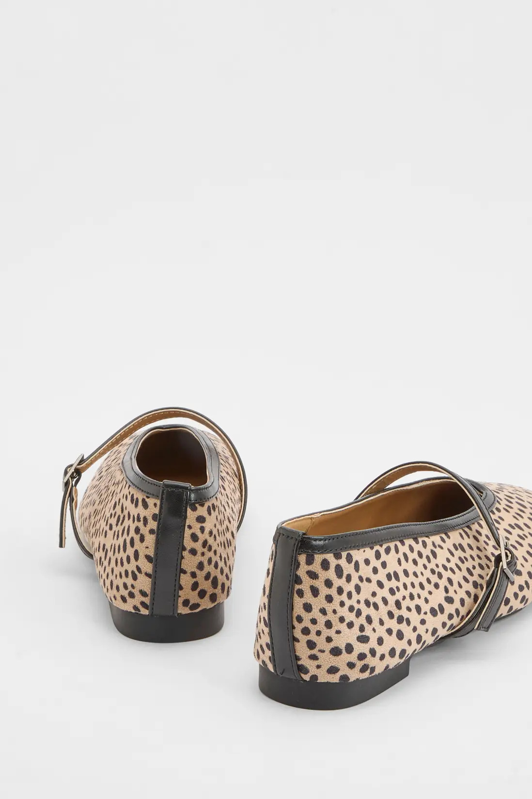 Brown Deer Print Mary Jane Ballet Flats | Boohoo | Boohoo.com (UK & IE)