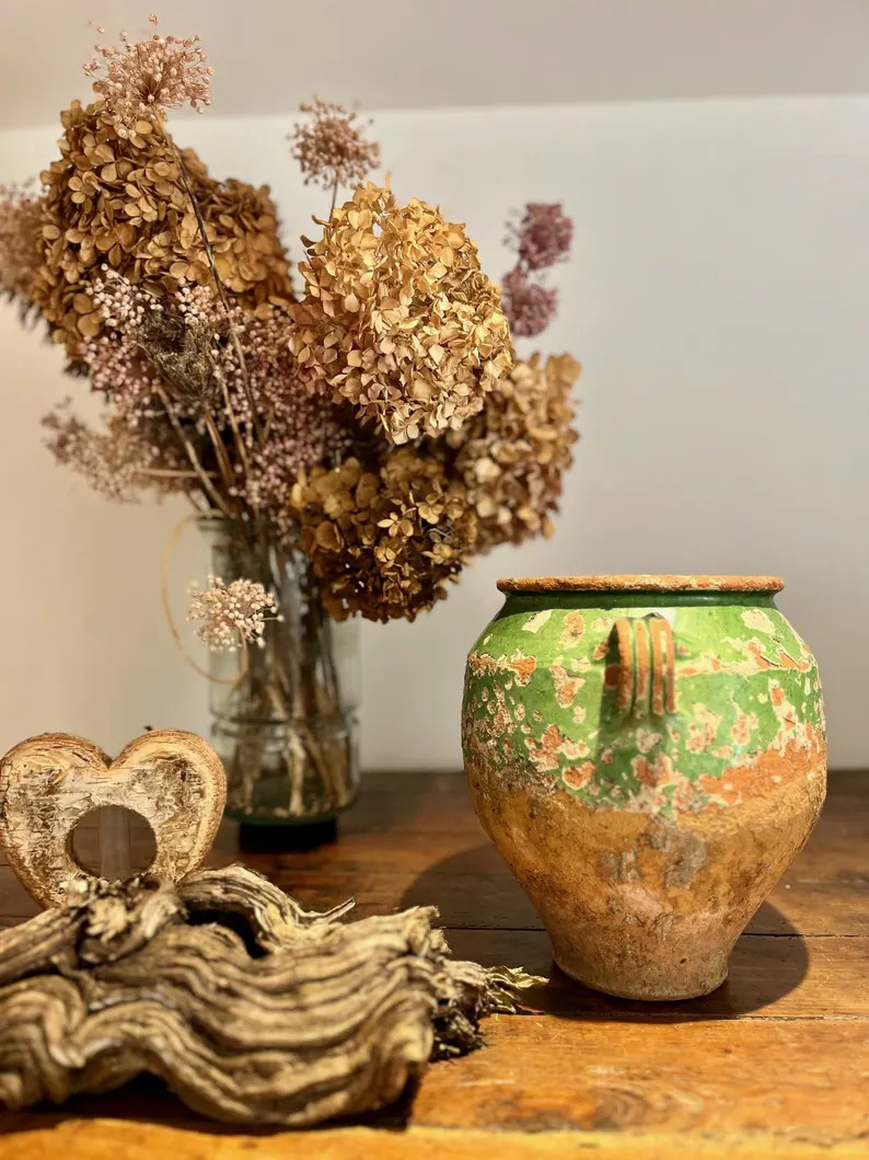 19th Century French Green glazed Confit Pot | Etsy (US)