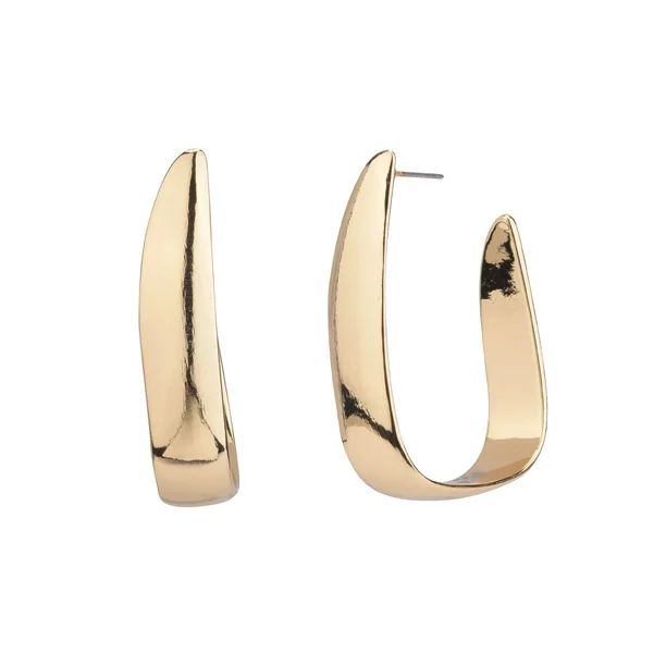 Time And Tru Gold Wide Square Hoop Earring | Walmart (US)