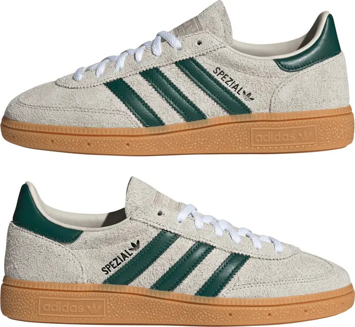 adidas Handball Spezial Sneaker in Mineral Green/Off White/Gum at Nordstrom, Size 10 | Nordstrom