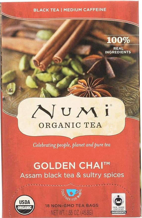 Numi Tea Golden Chai Black Tea - 18 Bags | Amazon (US)