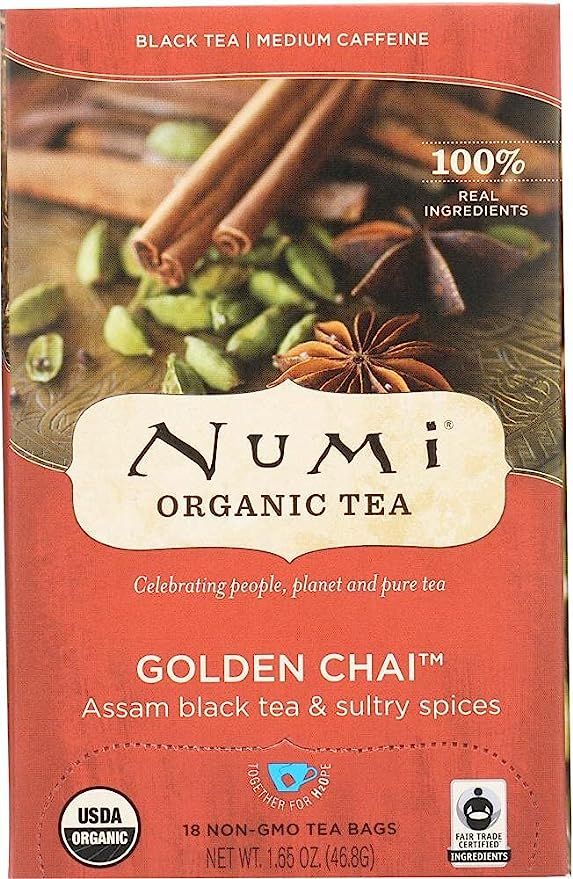 Numi Tea Golden Chai Black Tea - 18 Bags | Amazon (US)
