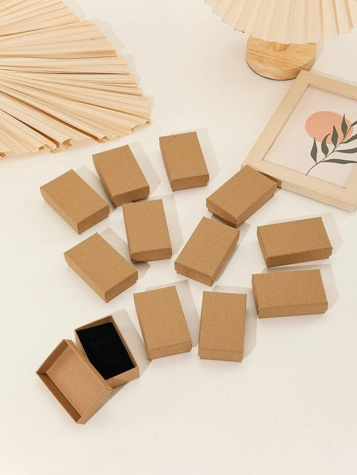 12pcs Simple & High-Grade Jewelry Packaging Box For Earrings, Rings, Necklaces, Pendants, Suitable For Holiday Gifts Packaging | SHEIN