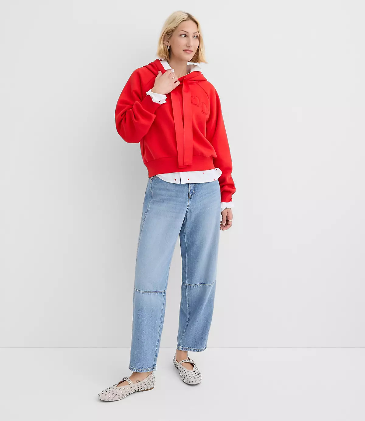 Heart Embroidered Hoodie | LOFT