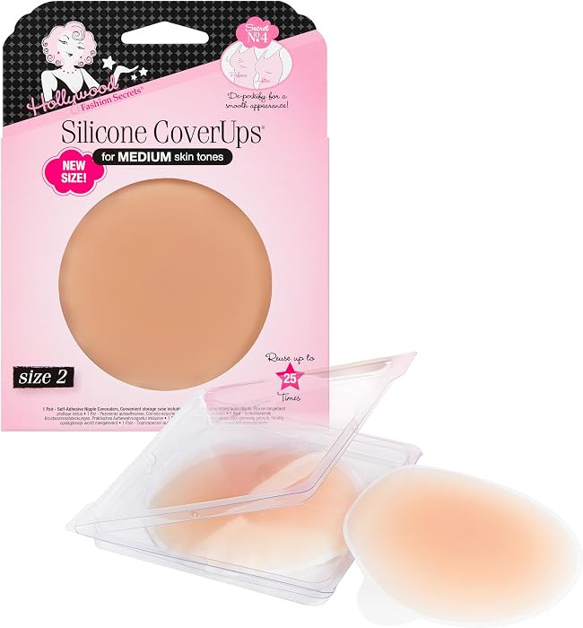 Reusable CoverUps Self-Adhesive Nipple Covers for Women Sticky Bra Pasties with Storage Case, Ski... | Amazon (US)