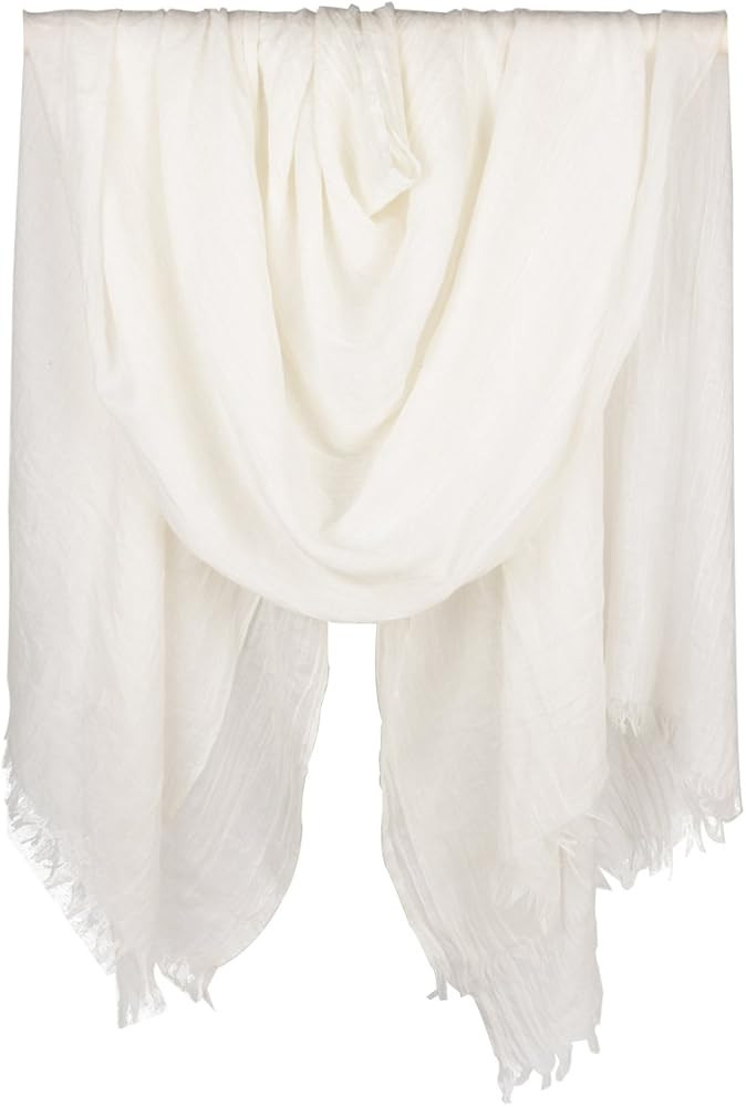 Women Summer Scarfs Large Long Lightweight Linen Beach Gauze Shawl Wrap 75”×43” | Amazon (US)