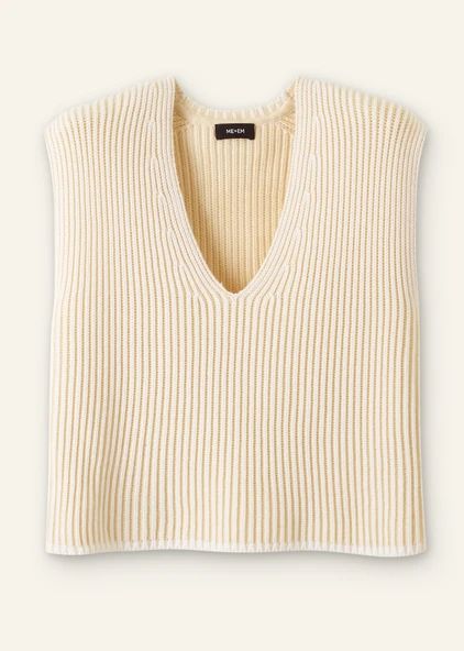 Soft-Touch Rib Cotton Knit Vest | ME+EM US