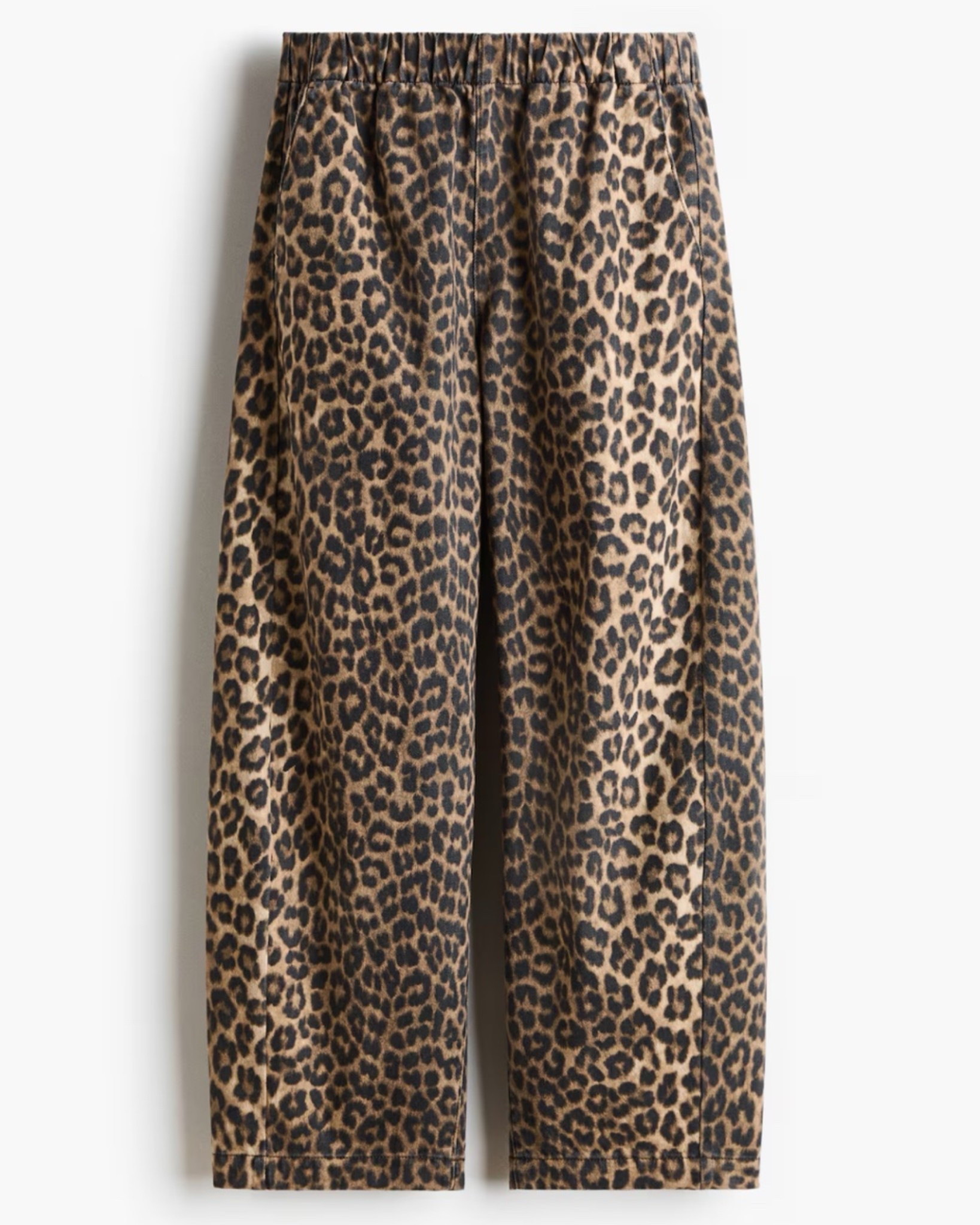 Leopard print barrel trousers with elasticated waist - £24.99!