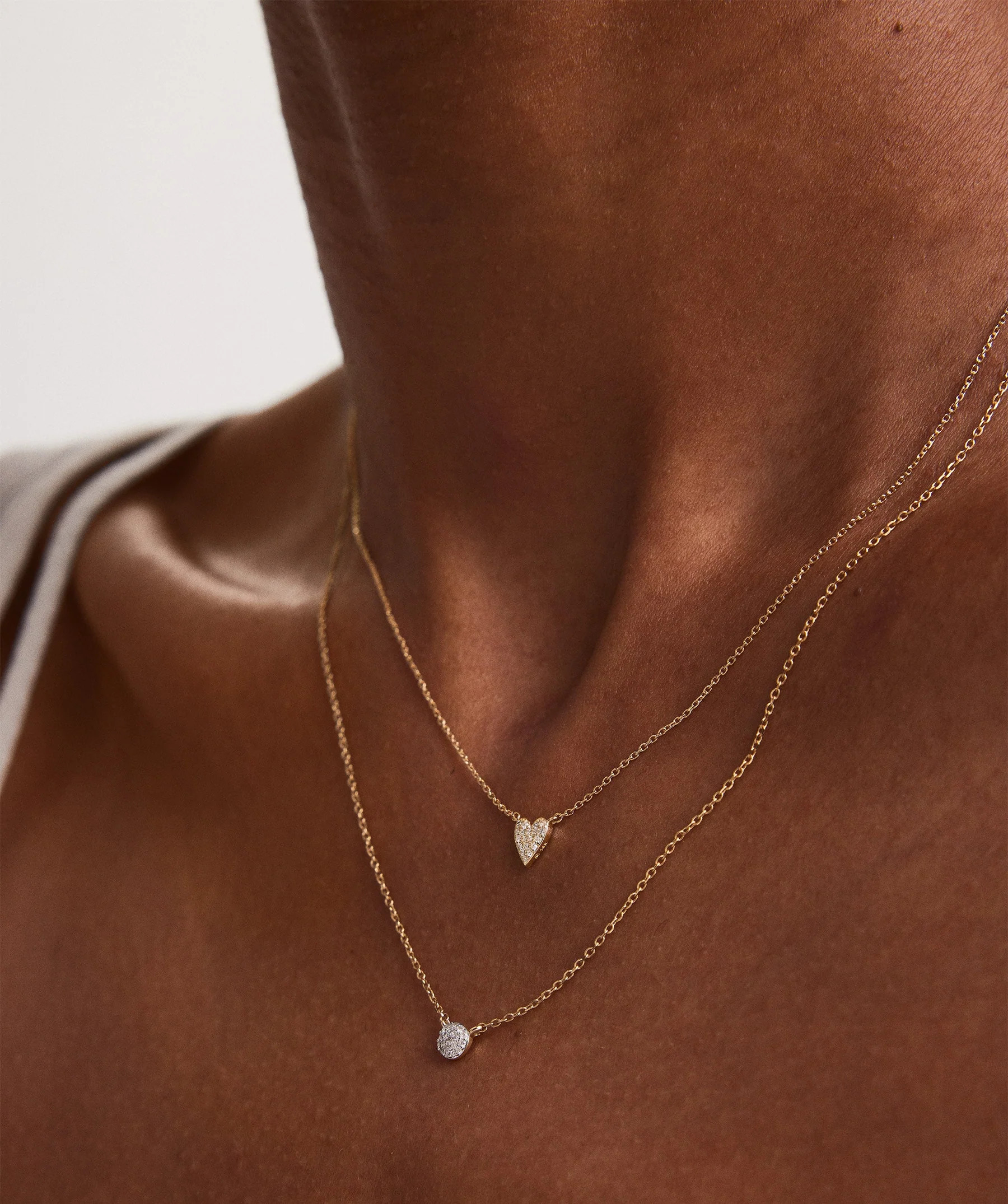 Mini Heart Pavé Diamond Necklace | Mejuri Fine Crew
