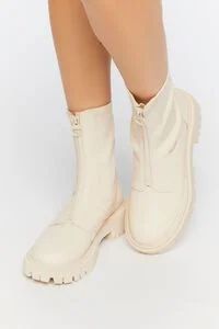 Zip-Front Faux Leather Booties | Forever 21 (US)