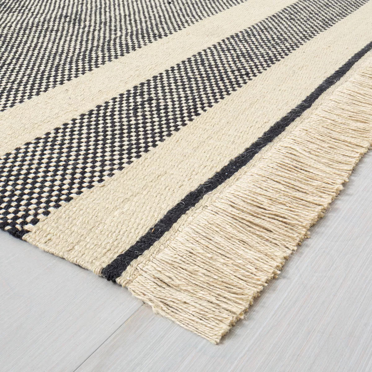 9' x 12' Jute Area Rug Black/Natural - Hearth & Hand™ with Magnolia: Woven, Durable, Indoor Use... | Target