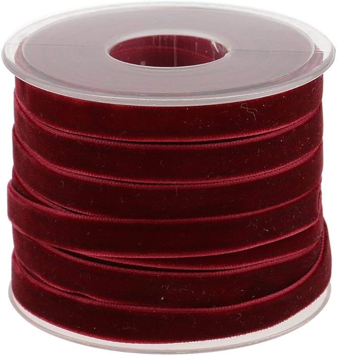 Velvet Ribbon for Crafts Decoration 20 Yard 10mm - Wine Red | Amazon (US)
