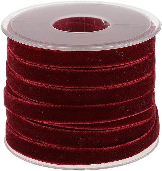 Amazon.com: Velvet Ribbon for Crafts Decoration 20 Yard 10mm - Wine Red | Amazon (US)