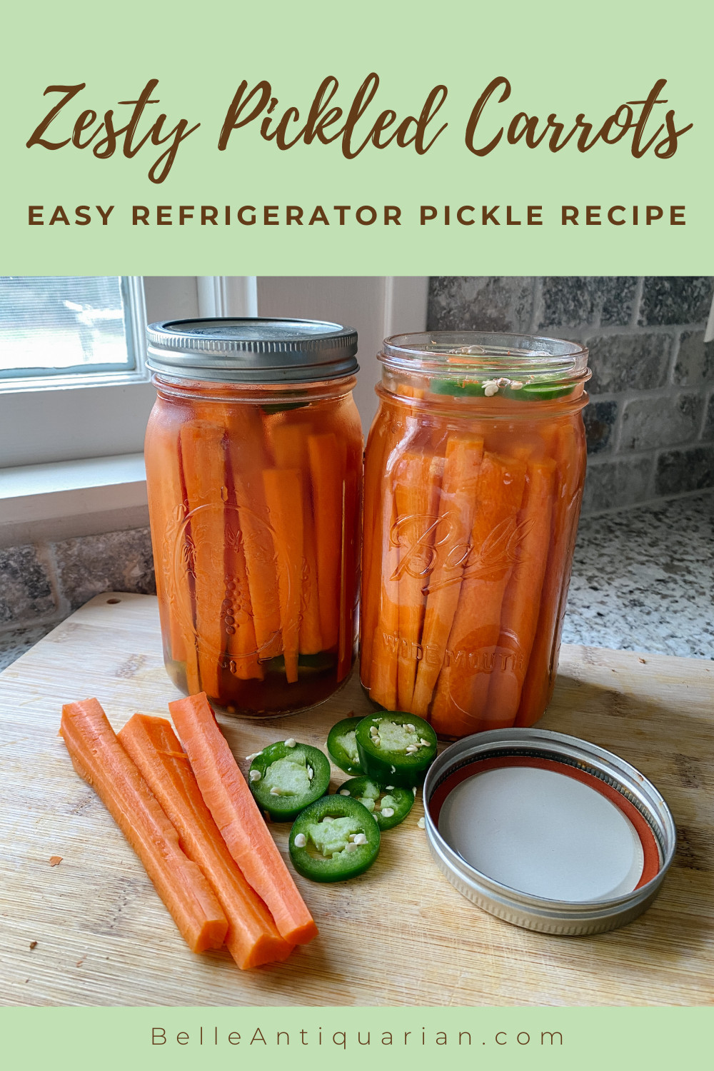 Zesty Pickled Carrots are one of the easiest refrigerator pickles to make at home. Fresh carrots are packed into jars with garlic, jalapeño, and peppercorns, then covered with a simple vinegar brine that turns them crisp, tangy, and full of flavor.

I’ve linked the kitchen tools and ingredients I used here, including the mason jars, measuring spoons, and pantry staples that make this quick pickled carrot recipe come together in minutes.

You can find the full Zesty Pickled Carrots recipe with measurements on BelleAntiquarian.com.

These bright, zesty pickled carrots are delicious straight from the jar, alongside sandwiches, or added to a charcuterie board. 

 #LTKmomlife #LTKfoodie #LTKHome
