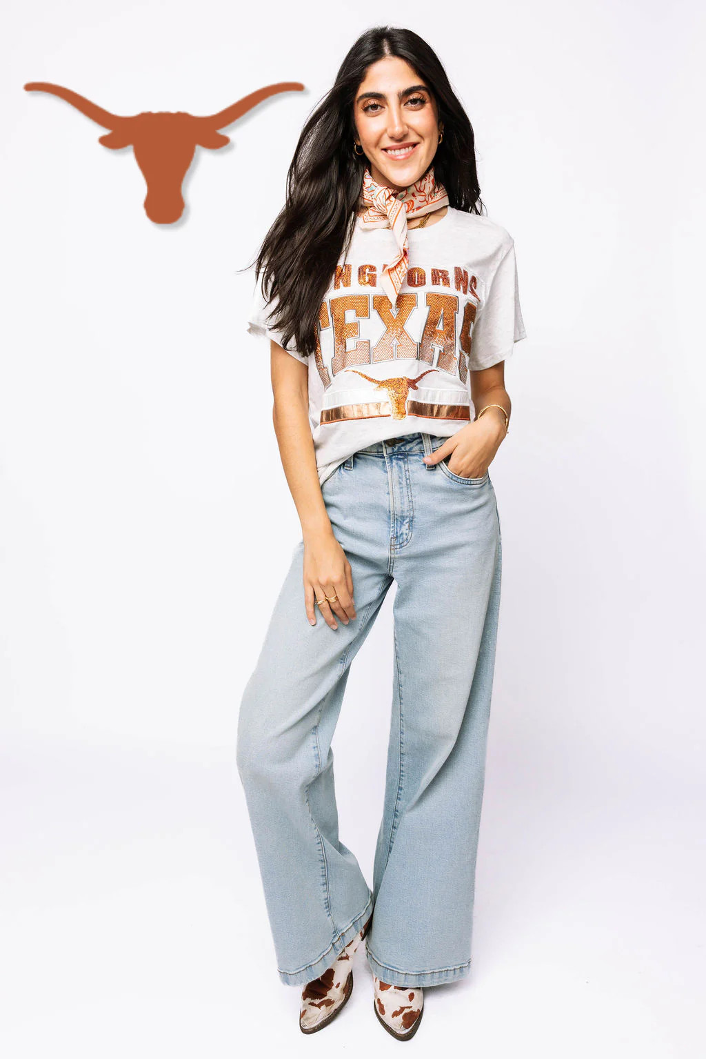 Licensed Grey 'Texas Longhorns' Vintage Tee | Queen of Sparkles