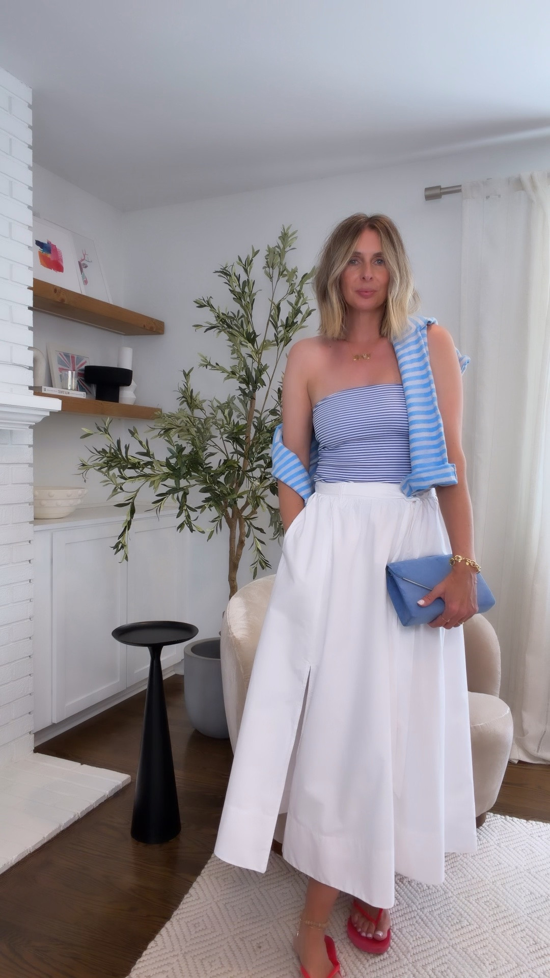 classic, cool white maxi. would neeeever guess it’s target. quality is legit! 👌 

SKIRT: sized down to the xs so i could wear high waisted. the small also fits, just sits a little lower. 

STRIPED BLUE TUBE TOP: small. 
STRIPED BLUE SWEATER: medium
DEMIN SHIRT - small
WHITE TANK: small
YELLOW SWEATER: xl
SAGE STRIPED SHIRT: medium
NEON PINK TANK: small
SAGE OFF THE SHOULDER: small
NEON HALTER: xs
WHITE PUFF SHOULDER: small


summer style. white maxi. what to wear. effortless style. white skirt. style over 40. target style @Target

#LTKootd #LTKOver40 #LTKgrwm