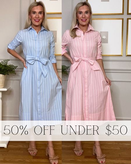 50% off and under $50! When I shared something this good it sells out! These are my favorite dresses so far for spring. They fit like a dream. I love them so much I bought them for my mom too! They run true to size and the belt fabric is just structured enough to tie the perfect bow every time! You can also remove the bow if you like the contrast of something different. This is a limited time deal so go grab yours while you can! 