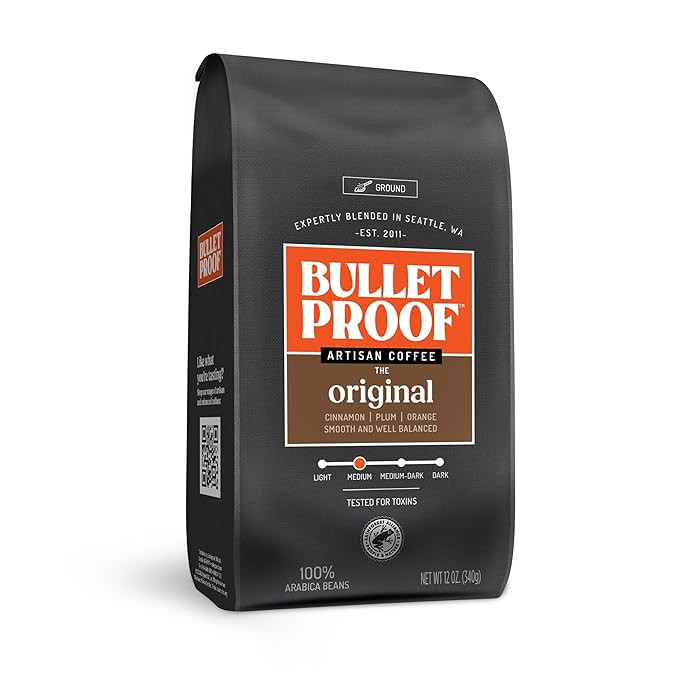 Bulletproof Original Medium Roast Ground Coffee, 12 Ounces, 100% Arabica Coffee, Clean Coffee Tes... | Amazon (US)