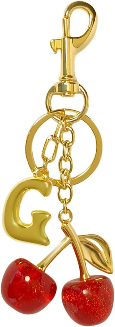 Flvkev Cherry Bag Charms Bubble Initial Purse Key Chains for Women Car Letter Handbag Backpack Ke... | Amazon (US)