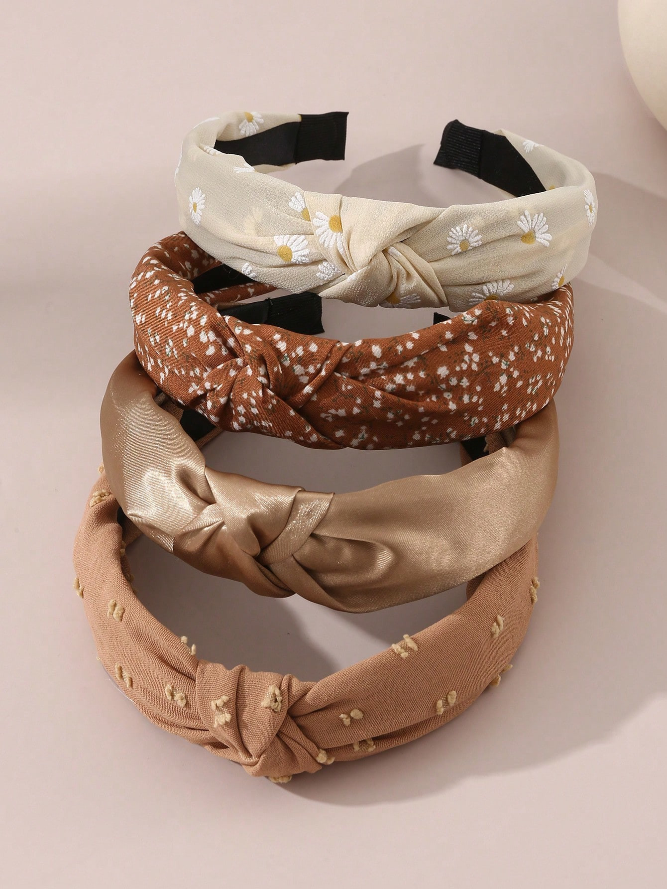 4pcs/Set Girls' Knotted Fabric Flower & Floral Pattern Hair Hoop | SHEIN USA | SHEIN