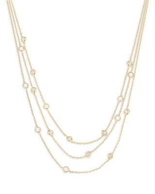 Perfect Crystal Dotted Cubic Zirconia Layered Collar Necklace in 18K Gold Plated, 13"-16" | Bloomingdale's (US)