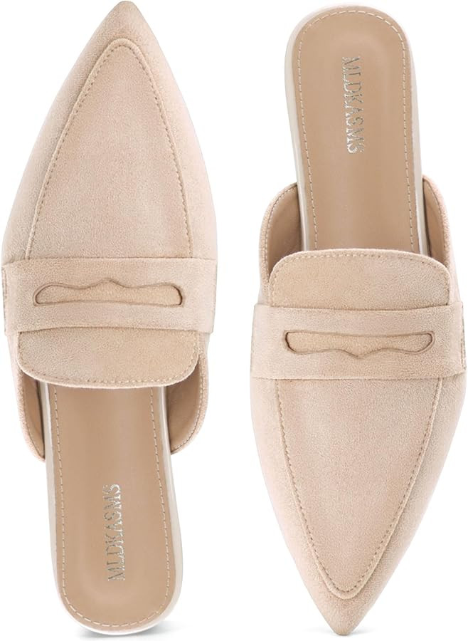 Womens Mules Flats 2026: Dressy Comfortable Pointed Toe Slip On Backless Loafers for Business Cas... | Amazon (US)