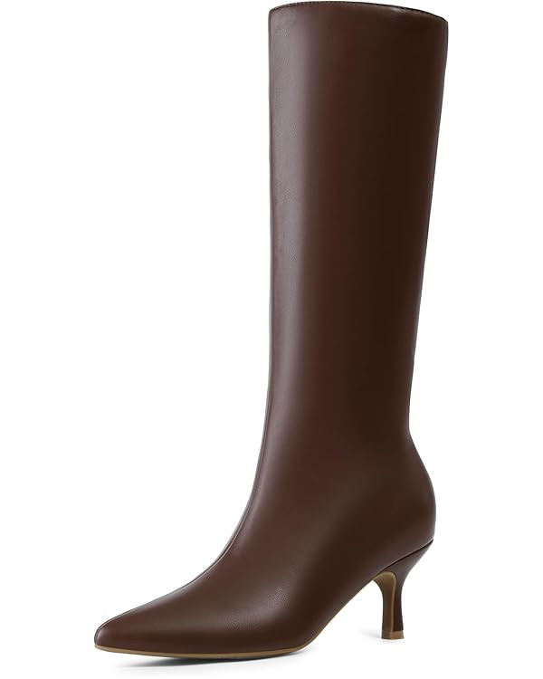 DREAM PAIRS Women's Knee High Kitten Heel Boots Sexy Pointed Toe Fashion Long Tall Boots | Amazon (US)