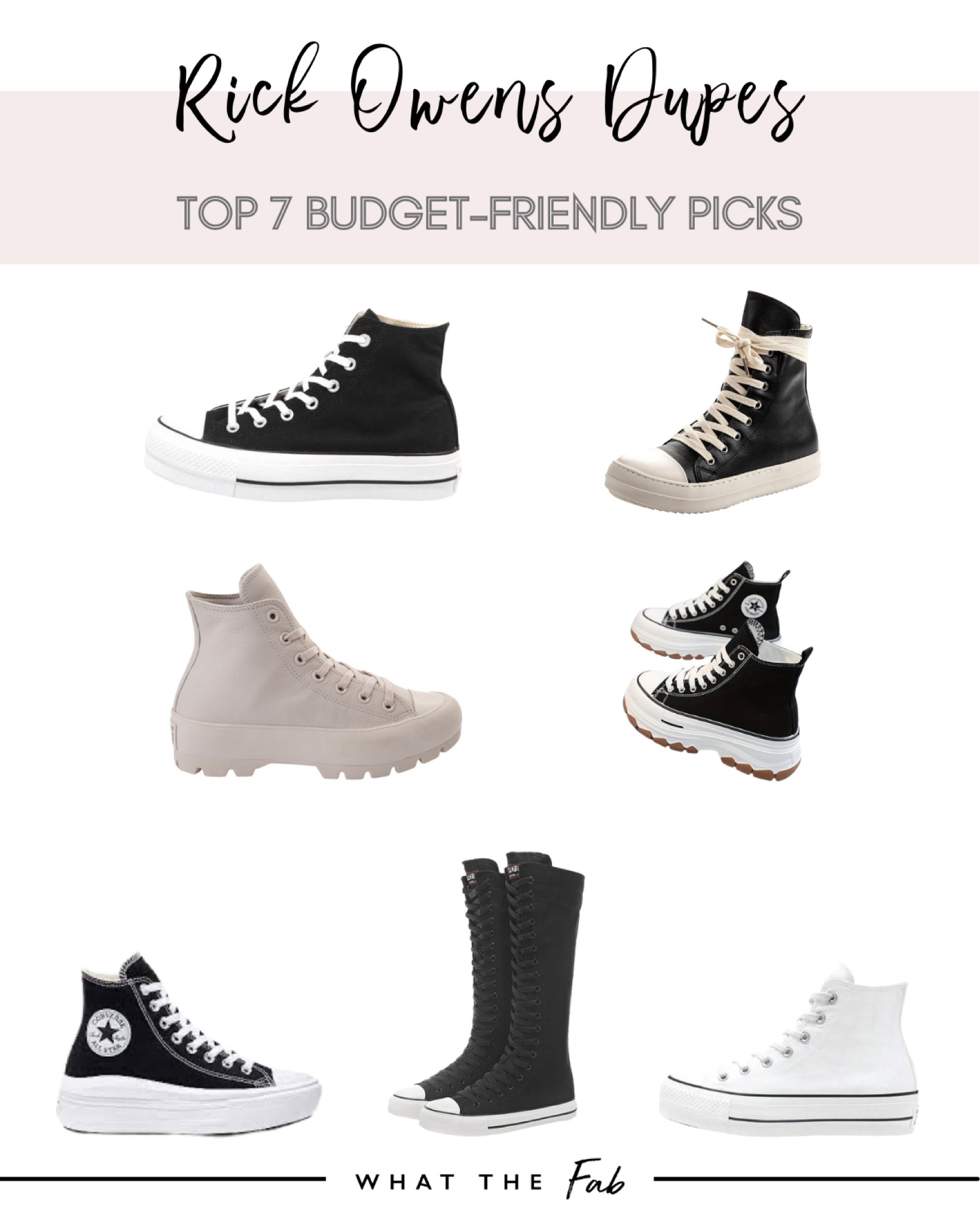Top 7 Rick Owens dupes 

#LTKFind #LTKunder100 #LTKshoecrush