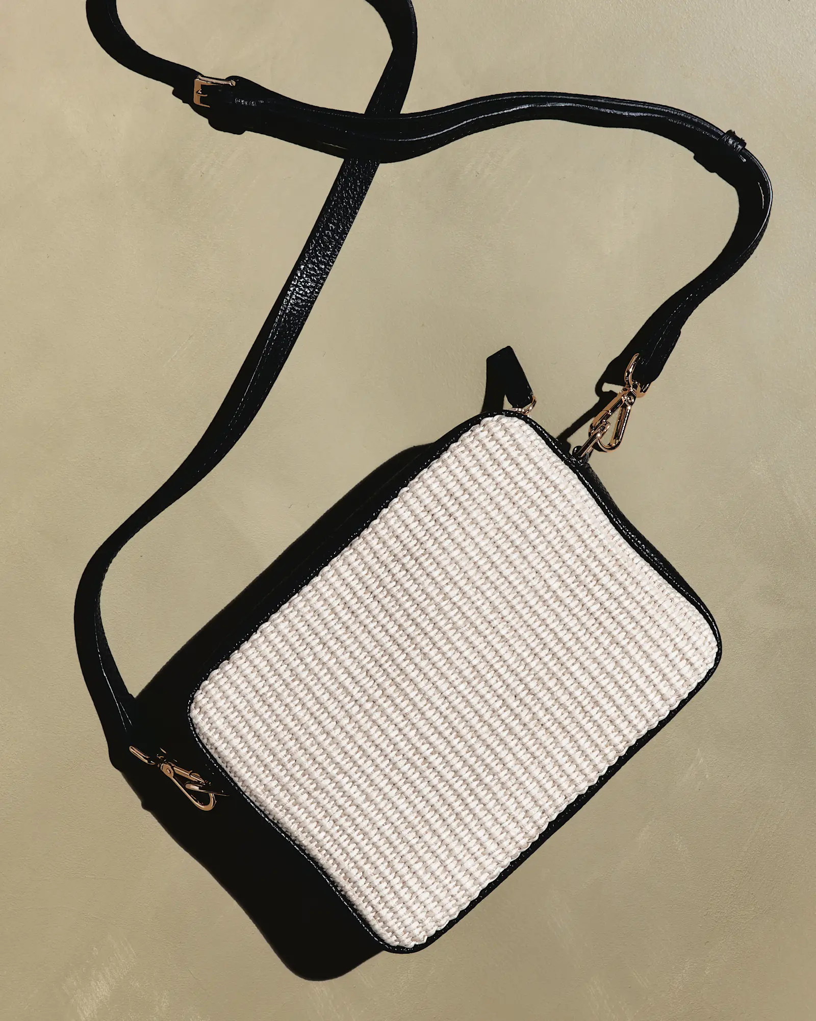 Italian Leather & Raffia Crossbody | Quince