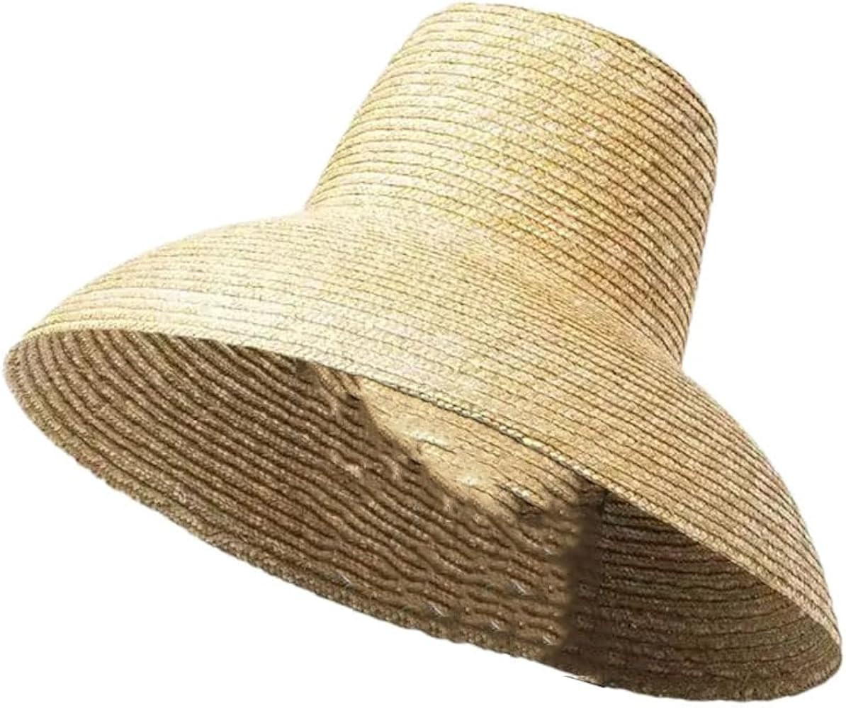 Women's High Top Sun Hat Large Wide-Brimmed Summer Beach Women's UV Protection Travel Straw | Amazon (US)