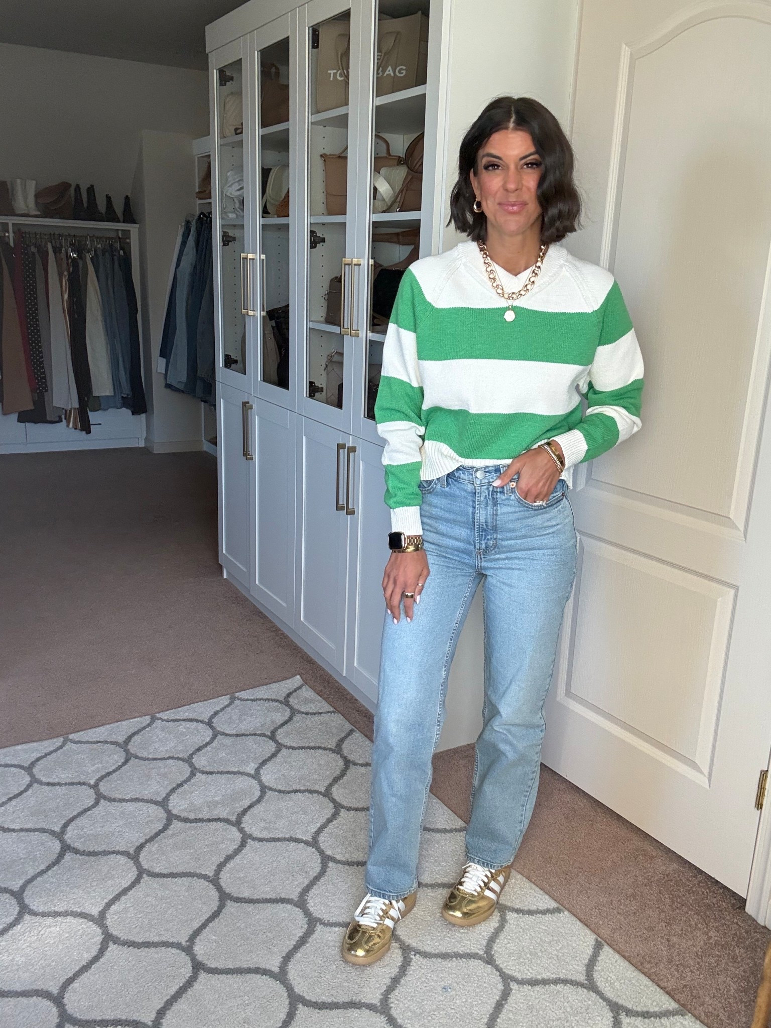 Love this Target sweater! Size small 
Size 2 in jeans 
Sambas tts 

#LTKSaleAlert #LTKSeasonal