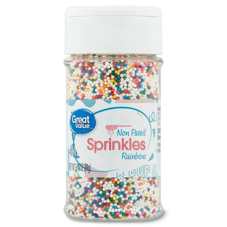 Great Value Non Pareil Sprinkles, Rainbow, 3.15 oz | Walmart (US)