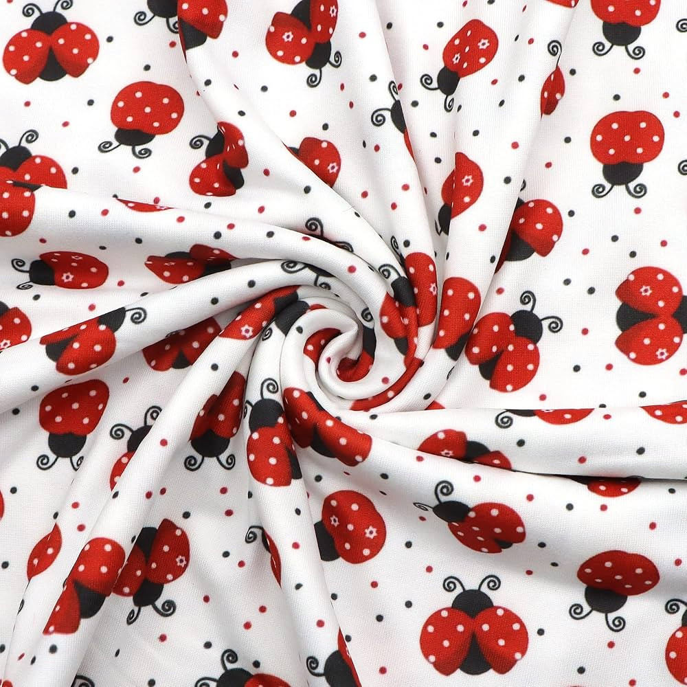 Printed Double Brushed Polyester Fabric Soft Smooth 4 Way Stretch Knit Fabric by The Yard for Dre... | Amazon (US)