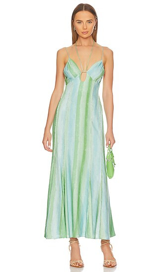 Aleksandra Midi Dress in Green Mirage | Revolve Clothing (Global)