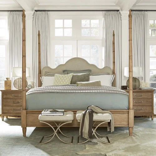 Kitsco Moderne Muse Upholstered Four poster Bed | Walmart (US)