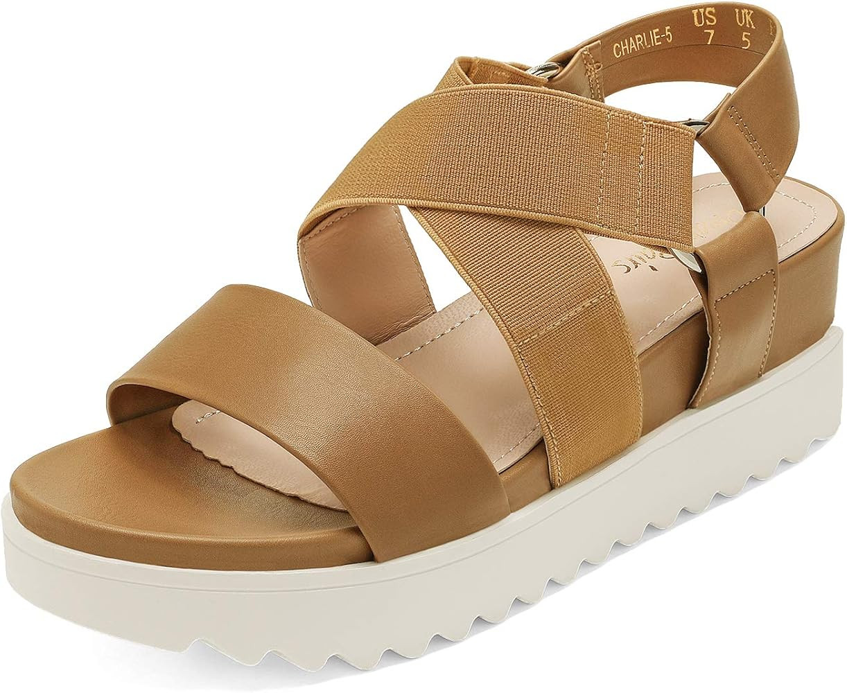 DREAM PAIRS Women’s Open Toe Ankle Strap Platform Wedge Sandals | Amazon (US)