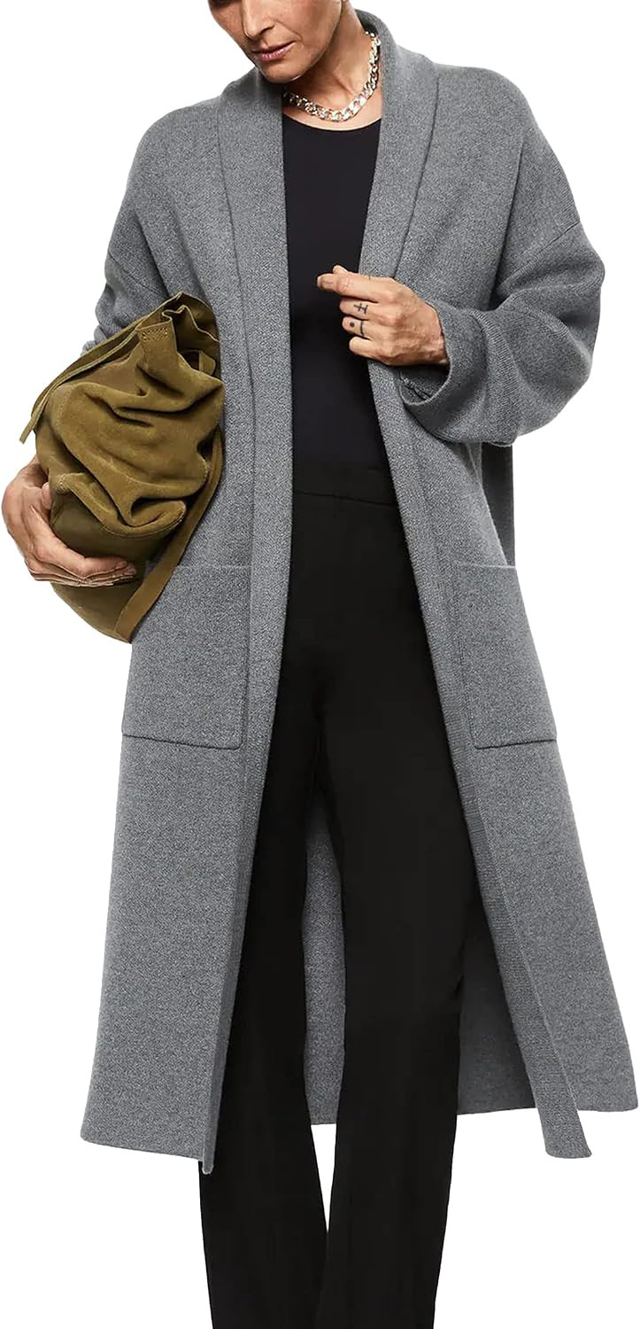 Womens Long Sleeve Cardigan Sweaters Oversized Open Front Maxi Coat | Amazon (US)